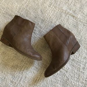Franco Sarto Leather Ankle Wedge Booties